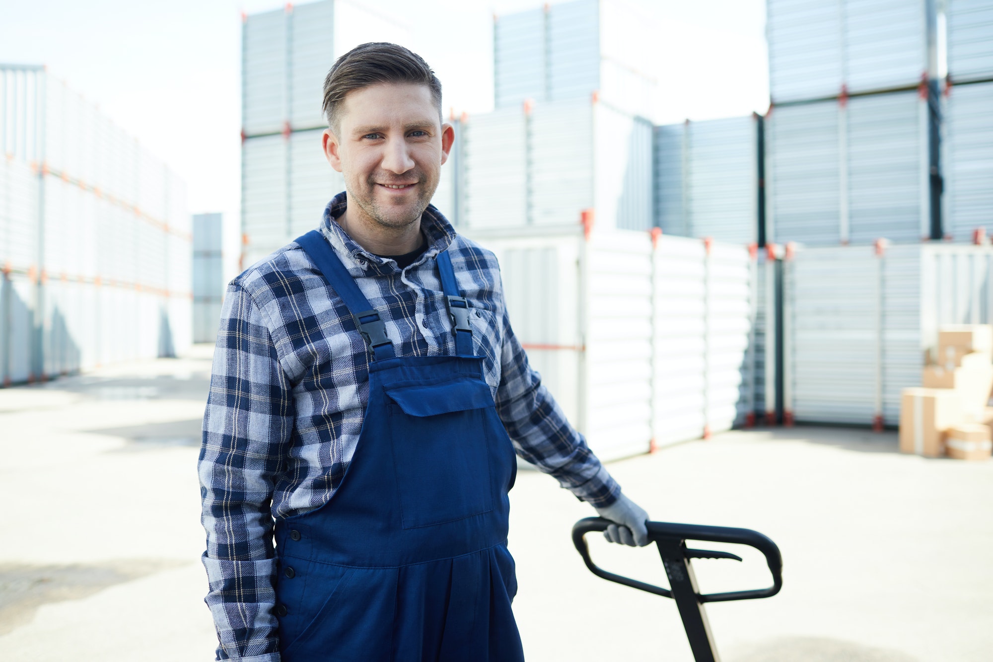 Positive freight worker